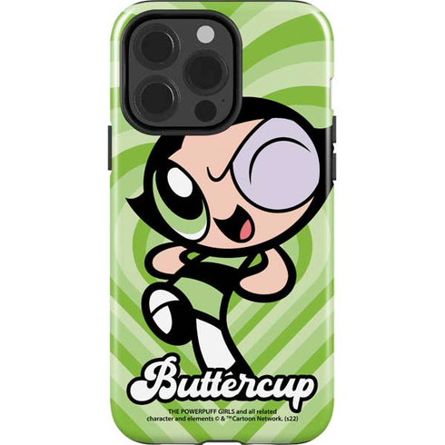 Cartoon Network Powerpuff Girls Buttercup Green Hearts iPhone 15 Pro Impact Case